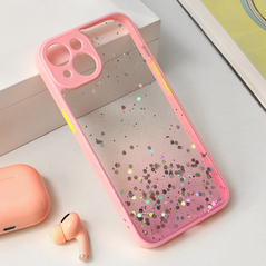 Zastitna maska (futrola) okvir Glitter - iPhone 15 roze.