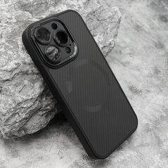 Zastitna maska (futrola) CARBON MagSafe - iPhone 15 Pro (6.1) crna (small camera) (MS).