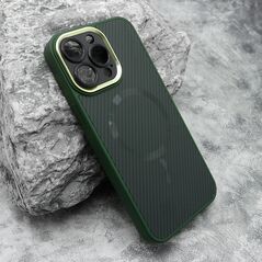 Zastitna maska (futrola) CARBON MagSafe - iPhone 15 Pro Max (6.7) zelena (small camera) (MS).