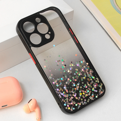 Zastitna maska (futrola) okvir Glitter - iPhone 15 Pro 6.1 crna.