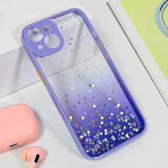 Zastitna maska (futrola) okvir Glitter - iPhone 15 ljubicasta.