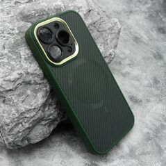 Zastitna maska (futrola) CARBON MagSafe - iPhone 15 Pro (6.1) zelena (small camera) (MS).