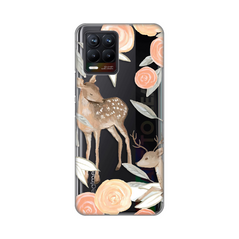 Zastitna ultra tanka (skin) maska / futrola PRINT - Realme 8 4G/8 Pro Flower Deer.