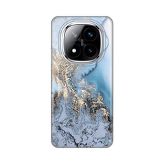 Zastitna silikonska maska (futrola) PRINT - Xiaomi Redmi Note 14 Pro Plus 5G (EU) Blue Gold Marble.