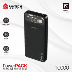 Univerzalna Back Up Baterija Prenosiva baterija Fantech T1 10000mAh QC, PD, 22.5W crni.