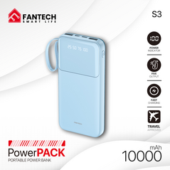 Univerzalna Back Up Baterija Prenosiva baterija Fantech S3 10000mAh, 10W plavi.