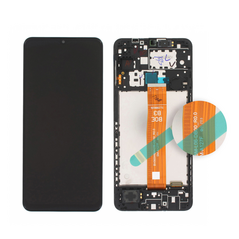 LCD displej (ekran) - Samsung A125 Galaxy A12 + touchscreen + okvir crni Service Pack ORG/GH82-26485A.