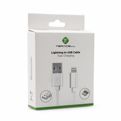 Data kabl Teracell Plus 2.4A - iPhone lightning beli 1.2m.