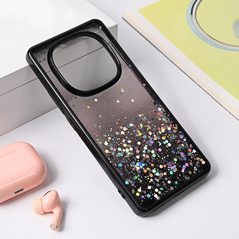 Zastitna maska (futrola) okvir Glitter - Xiaomi Redmi Note 14 Pro Plus 5G crna.