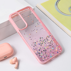 Zastitna maska (futrola) okvir Glitter - Samsung A256B Galaxy A25 roze.