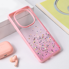 Zastitna maska (futrola) okvir Glitter - Xiaomi Redmi Note 14 Pro Plus 5G roze.