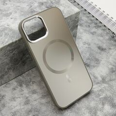 Zastitna maska (futrola) COLOR METAL MagSafe - iPhone 15 srebrna (MS).