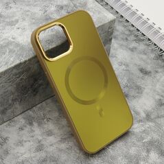 Zastitna maska (futrola) COLOR METAL MagSafe - iPhone 15 zlatna (MS).