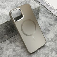 Zastitna maska (futrola) COLOR METAL MagSafe - iPhone 12/12 Pro (6.1) srebrna (MS).