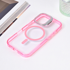 Zastitna maska (futrola) Magsafe Transparent - iPhone 16 6.1 pink.