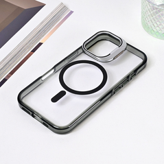 Zastitna maska (futrola) Magsafe Transparent - iPhone 16 6.1 crna.