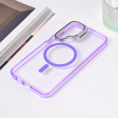 Zastitna maska (futrola) Magsafe Transparent - Samsung S926B Galaxy S24 Plus ljubicasta.