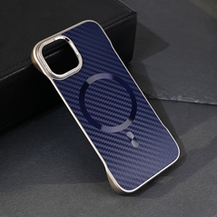Zastitna maska (futrola) Magsafe Carbon - iPhone 15 6.1 plava.