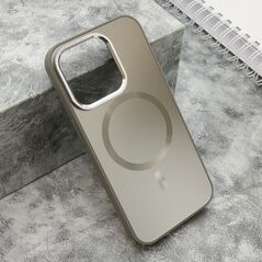 Zastitna maska (futrola) COLOR METAL MagSafe - iPhone 15 Pro (6.1) srebrna (MS).