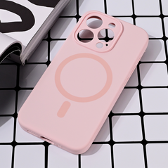 Zastitna maska (futrola) Magsafe Pure color - iPhone 15 Pro 6.1 roze.