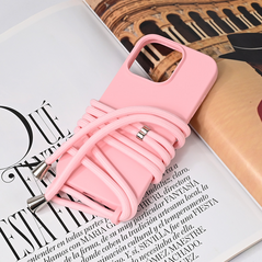 Zastitna maska (futrola) Crossbody - iPhone 16 Pro roze.