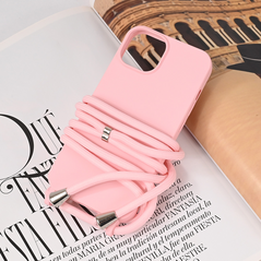 Zastitna maska (futrola) Crossbody - iPhone 15 roze.