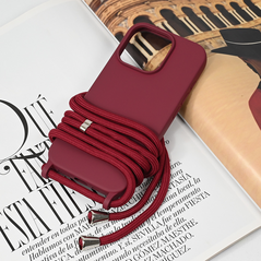 Zastitna maska (futrola) Crossbody - iPhone 16 Pro bordo.