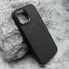 Zastitna maska (futrola) CARBON MagSafe - iPhone 12/12 Pro (6.1) crna (big camera) (MS).