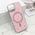 Zastitna maska (futrola) GLAM GLOW MagSafe - iPhone 15 roze (MS).