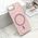 Zastitna maska (futrola) GLAM GLOW MagSafe - iPhone 16e/17e (6.1) roze (MS).