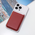 Zastitna maska (futrola) Leather Magsafe Pocket - iPhone 14 bordo.