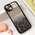 Zastitna maska (futrola) okvir Glitter - iPhone 15 Plus crna.