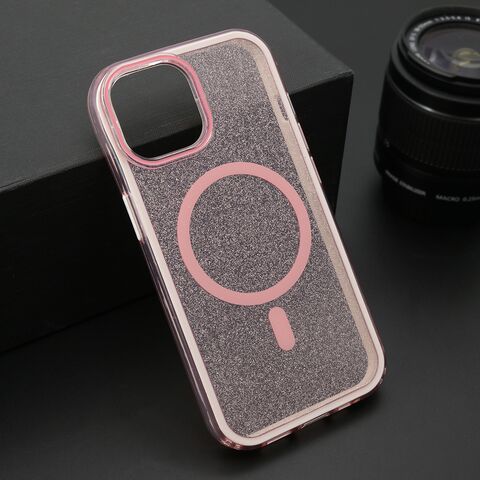 Zastitna maska (futrola) CRYSTAL MagSafe - iPhone 15 roze (MS).