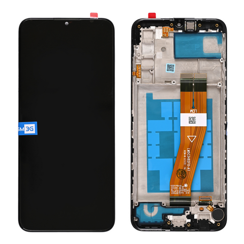 LCD displej (ekran) - Samsung A025/Galaxy A02s (GH81-20181A) (163mm) + touchscreen + okvir crni FULL ORG-SP.