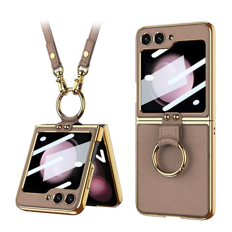 Zastitna maska (futrola) GOLD EDGE - Samsung F741B Galaxy Z Flip 6 5G braon (GKK case) (MS).