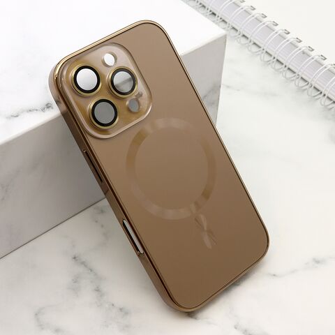 Zastitna maska (futrola) ELEGANT METAL MAGSAFE - iPhone 16 Pro (6.3) zlatna (MS).