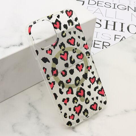 Zastitna maska (futrola) LEOPARD MagSafe - iPhone 13 (6.1)/iPhone 14 (6.1) roze (MS).