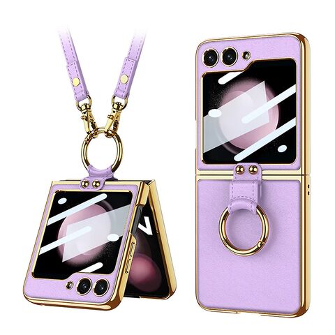 Zastitna maska (futrola) GOLD EDGE - Samsung F741B Galaxy Z Flip 6 5G ljubicasta (GKK case) (MS).