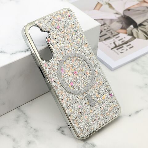 Futrole GLAM GLOW MagSafe - Samsung A166 Galaxy A16 5G srebrna (MS).