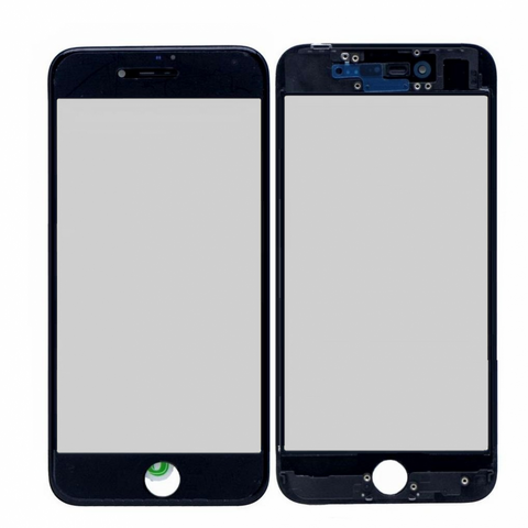 Staklo touchscreen-a + okvir + OCA + polaritor - iPhone 8/SE (2020) Crno (Crown Quality).