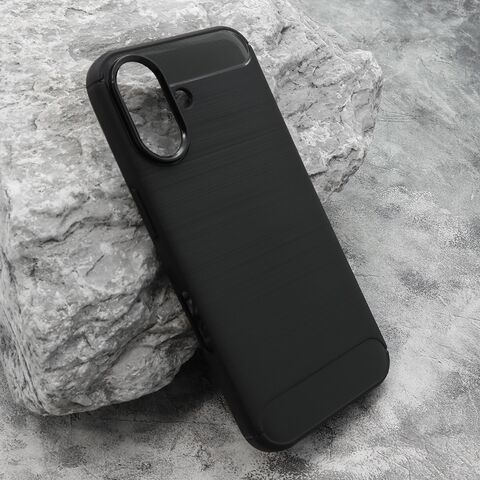 Zastitna silikonska maska (futrola) BRUSHED - iPhone 16 (6.1) crna (MS).
