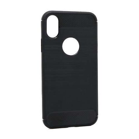 Zastitna silikonska maska (futrola) BRUSHED - Iphone X/XS crna (MS).