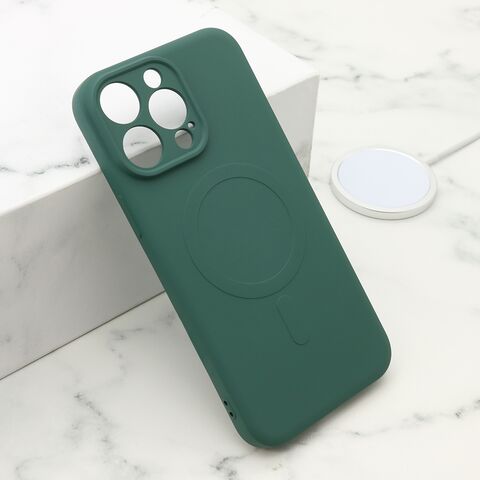 Zastitna maska (futrola) VELVET TOUCH MagSafe - iPhone 15 Pro Max (6.7) tamno zelena (MS).