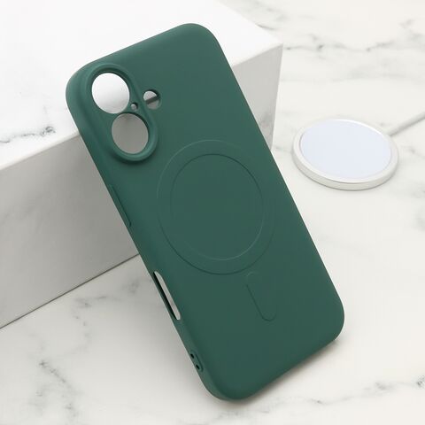 Zastitna maska (futrola) VELVET TOUCH MagSafe - iPhone 16 (6.1) tamno zelena (MS).