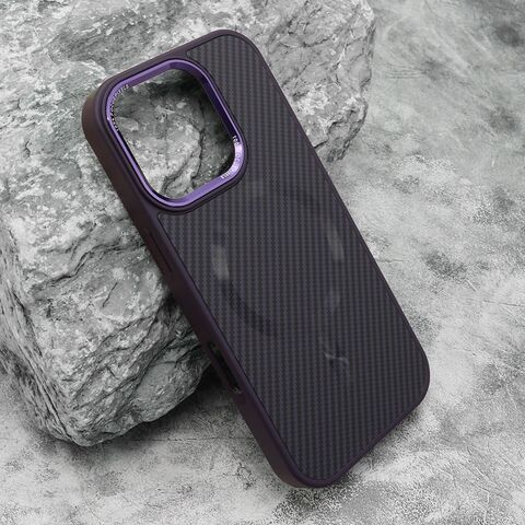 Zastitna maska (futrola) CARBON MagSafe - iPhone 16 Pro (6.3) ljubicasta (big camera) (MS).