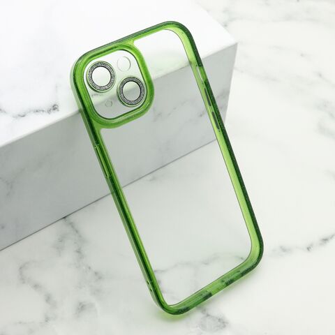 Zastitna maska (futrola) DIAMOND LENS - iPhone 15 zelena (MS).