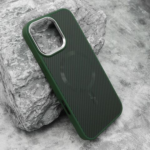 Zastitna maska (futrola) CARBON MagSafe - iPhone 16 Pro Max (6.9) zelena (big camera) (MS).