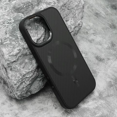 Zastitna maska (futrola) CARBON MagSafe - iphone 16 (6.1) crna (big camera) (MS).