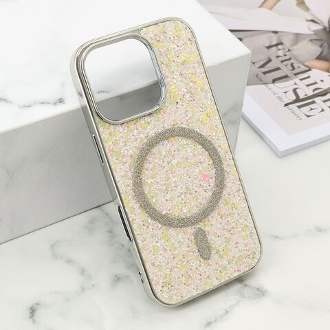 Zastitna maska (futrola) GLAM GLOW MagSafe - iPhone 16 Pro (6.3) zlatna (MS).