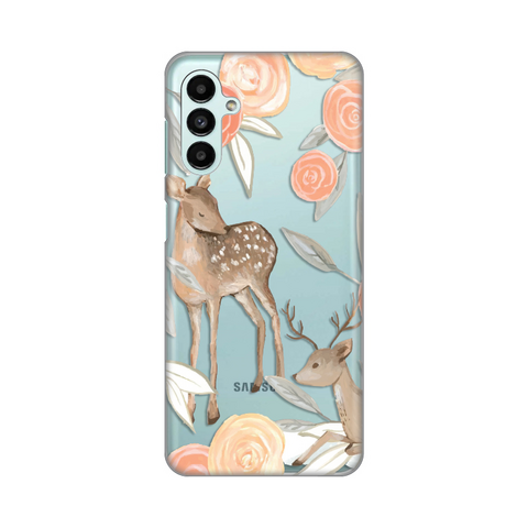 Zastitna ultra tanka (skin) maska / futrola PRINT - Samsung A136 Galaxy A13 5G/A047 Galaxy A04s Flower Deer.